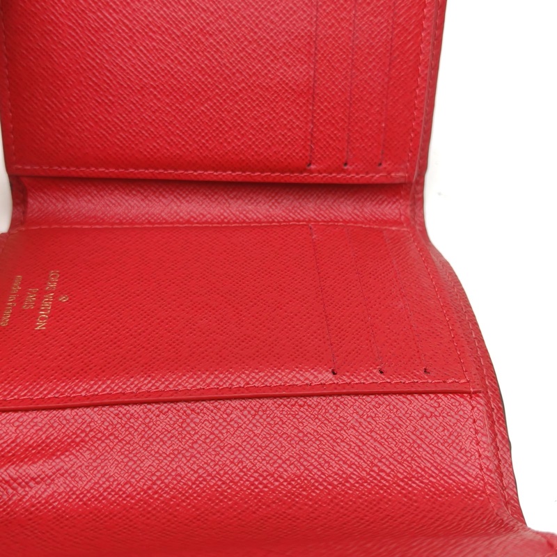 LOUIS VUITTON Victorine豆子短款錢包棕色棋盤格PVC2017-4