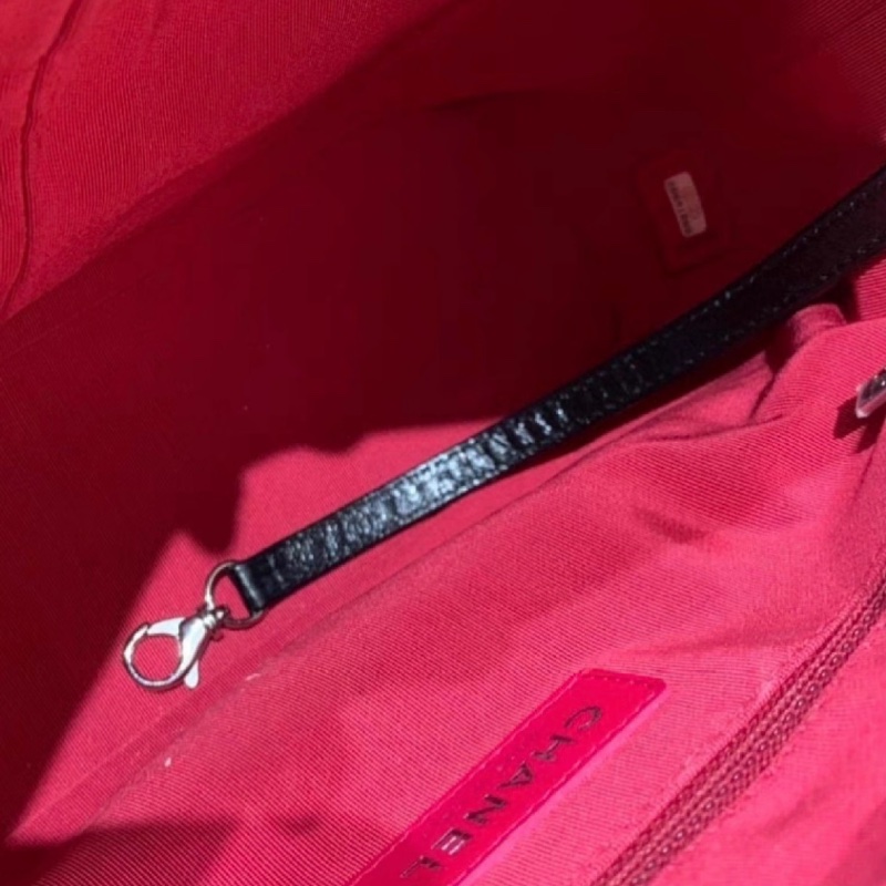 Chanel香奈兒流浪包中號米色拼黑色鏈條包-8