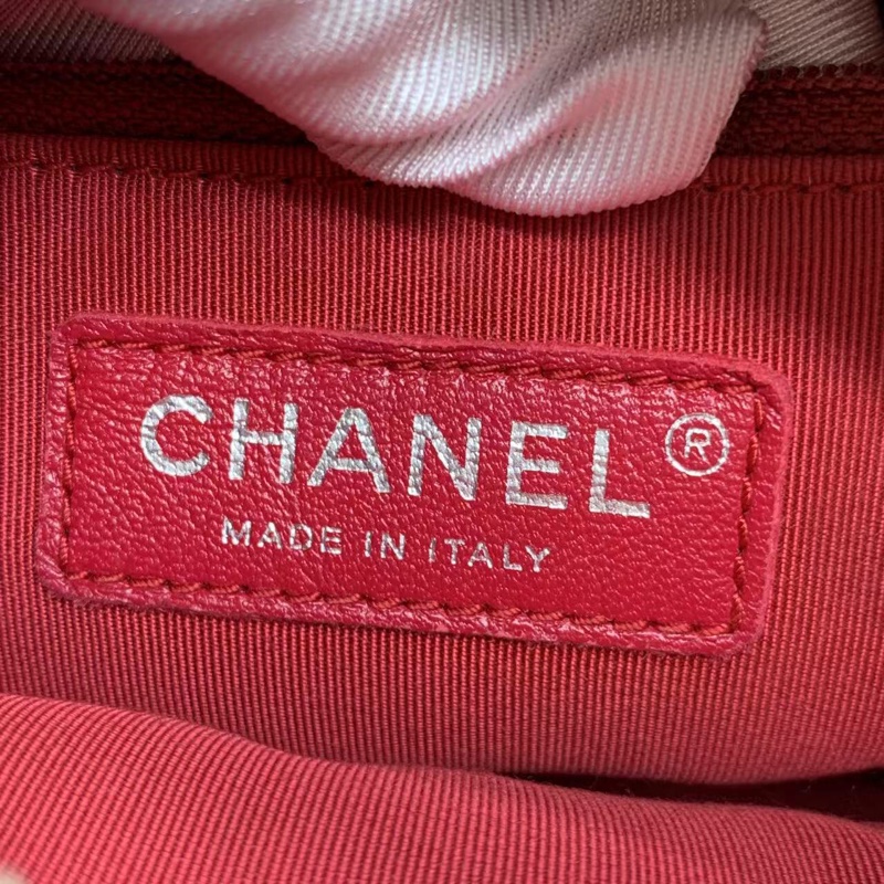 Chanel香奈兒流浪包中號米色拼黑色鏈條包-9