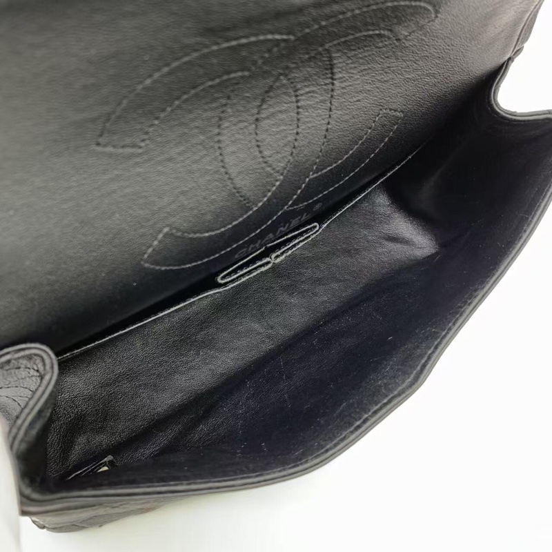 二手Chanel香奈兒限量款2.55中號黑色法餐刀叉限量款鏈條包，鐳射21開-8