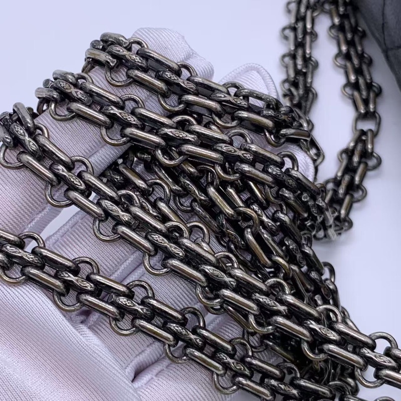 二手Chanel香奈兒限量款2.55中號黑色法餐刀叉限量款鏈條包，鐳射21開-9