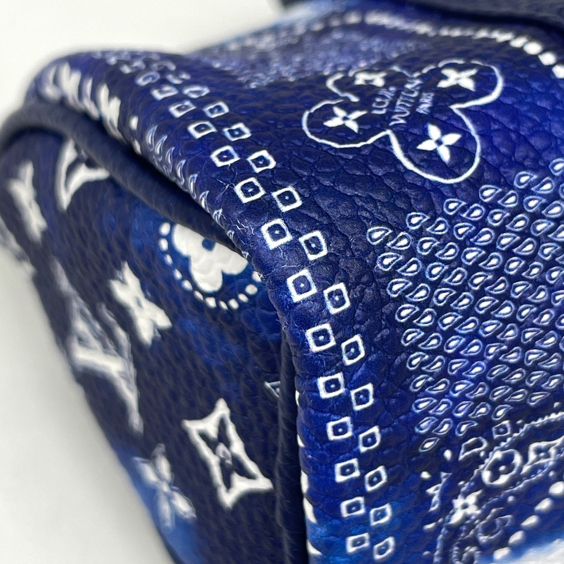 路易威登 Porte Clés 手拿包 Monogram Bandana 鑰匙圈 Keepall 旅行包掛飾 皮革 藍色 MP3337 女士-2