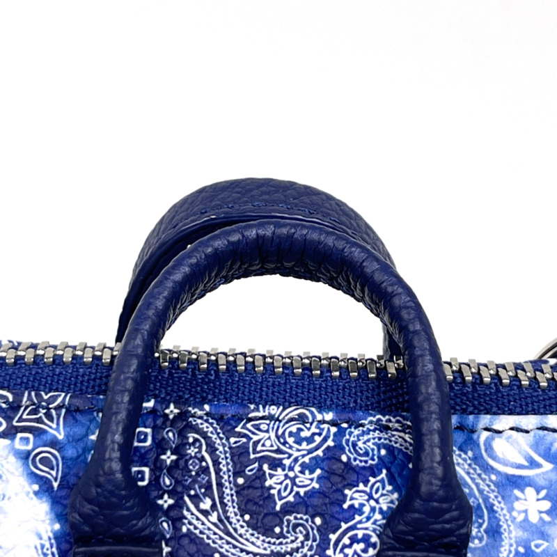 路易威登 Porte Clés 手拿包 Monogram Bandana 鑰匙圈 Keepall 旅行包掛飾 皮革 藍色 MP3337 女士-3