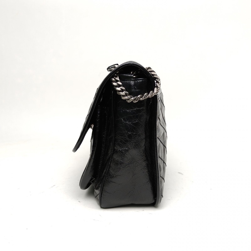 SAINT LAURENT Niki中號28D扣黑色牛皮黑扣-1