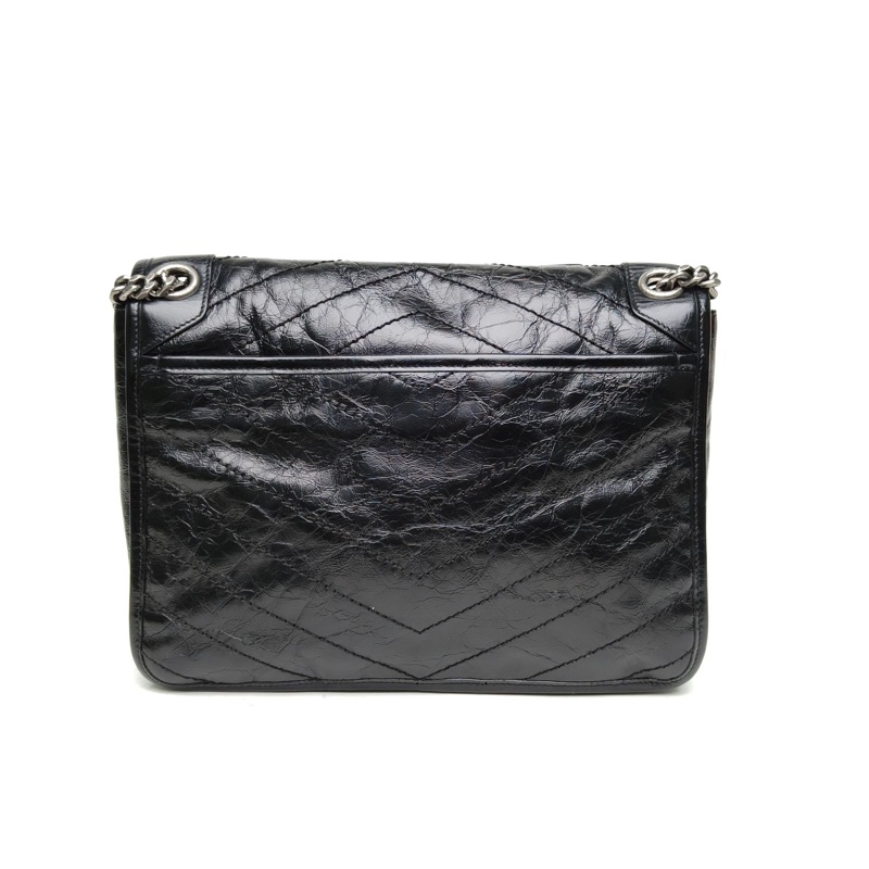 SAINT LAURENT Niki中號28D扣黑色牛皮黑扣-2