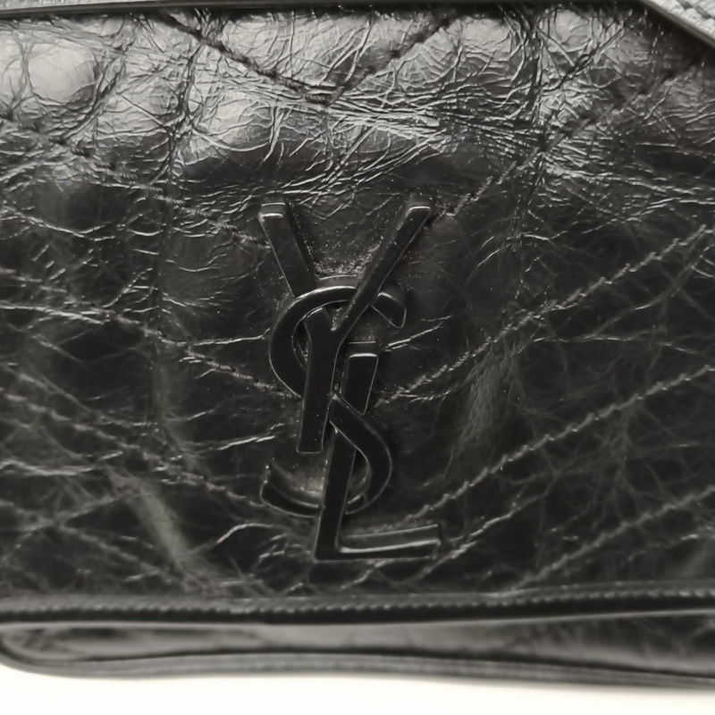 SAINT LAURENT Niki中號28D扣黑色牛皮黑扣-4