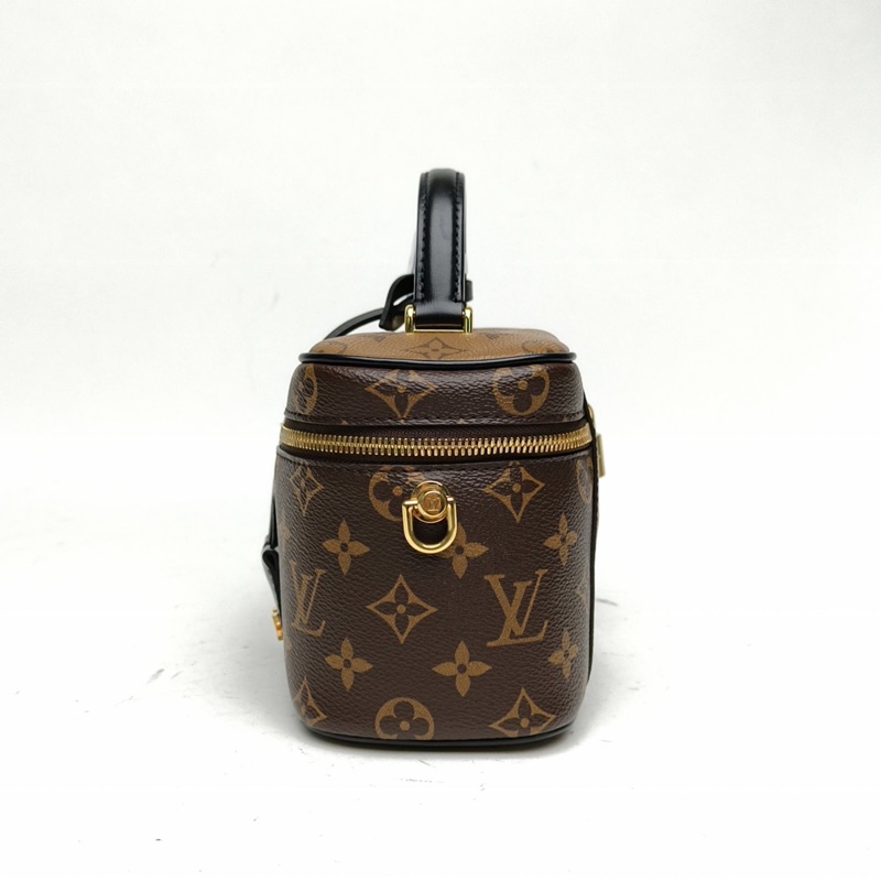 LOUIS VUITTON Vanity化妝包小號19老花PVC金扣晶片-1