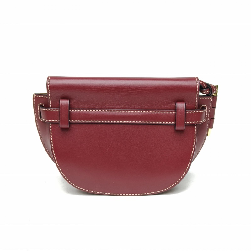 LOEWE 酒紅色牛皮gate腰包-2