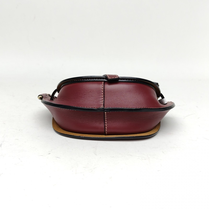 LOEWE 酒紅色牛皮gate腰包-3