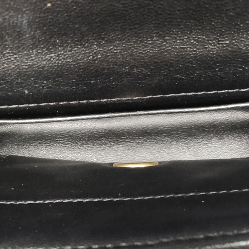 CHANEL 黑色羊皮金扣21P粗鏈條菱格紋口蓋包mini-5