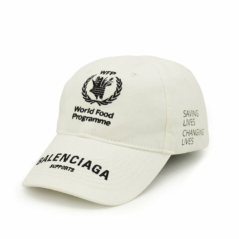 Balenciaga 聯名款 棉質棒球帽#L(白)