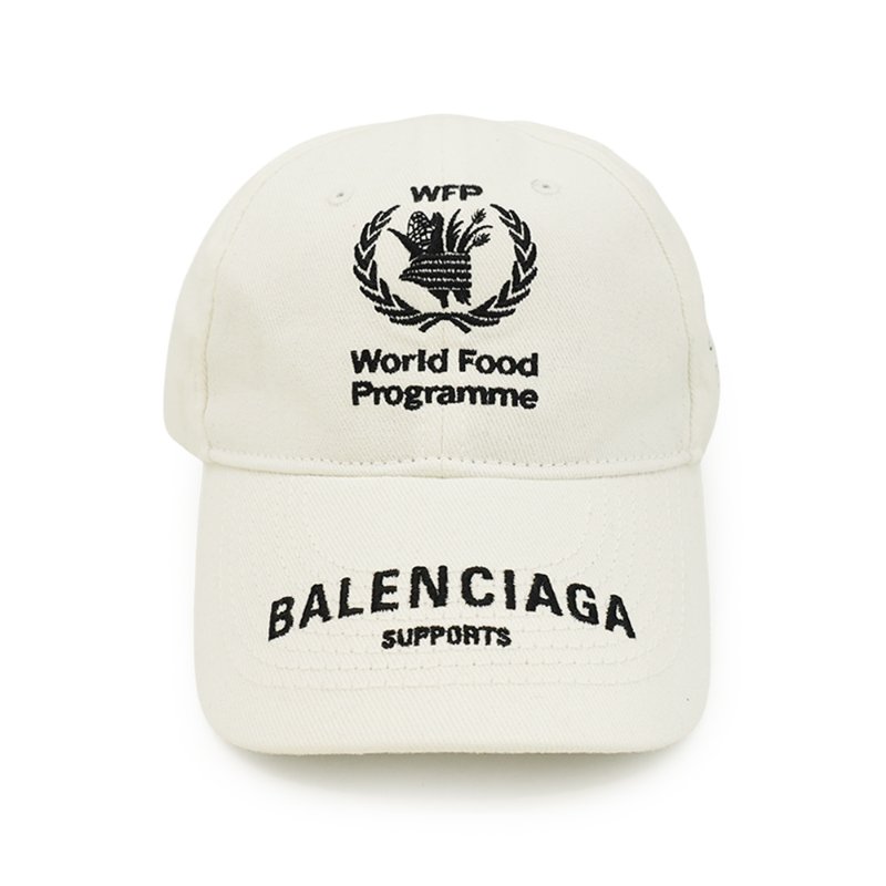 Balenciaga 聯名款 棉質棒球帽#L(白)-1