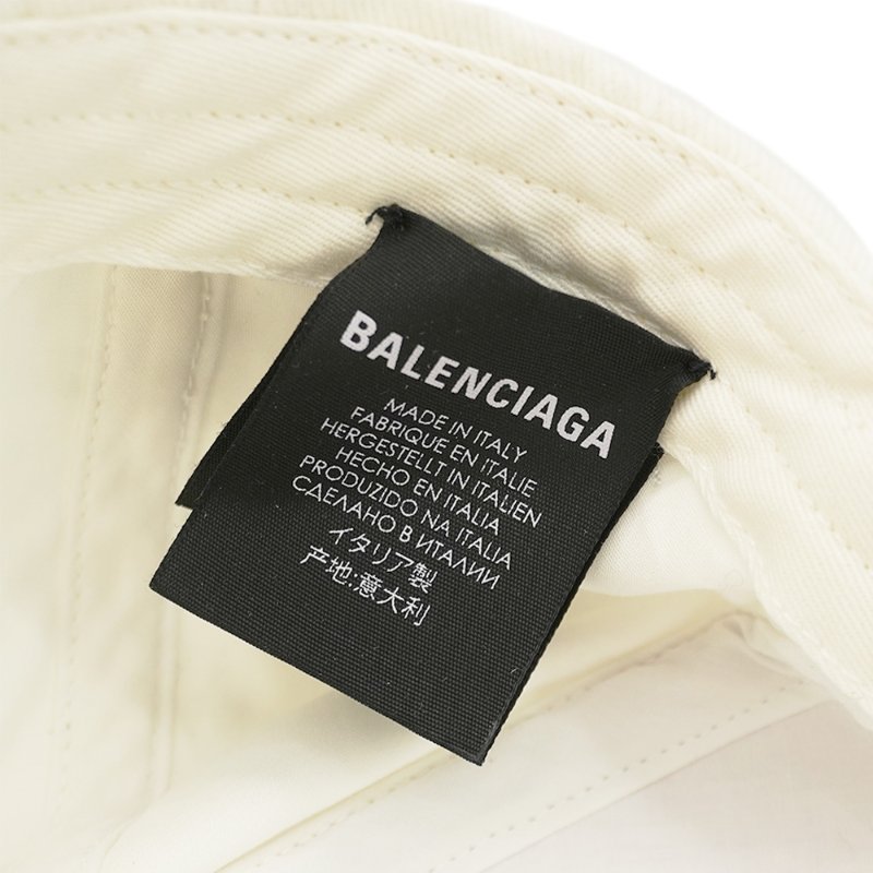 Balenciaga 聯名款 棉質棒球帽#L(白)-5