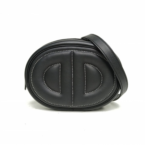 HERMES Roulis豬鼻子intheloop腰包黑色Swift皮W刻銀扣