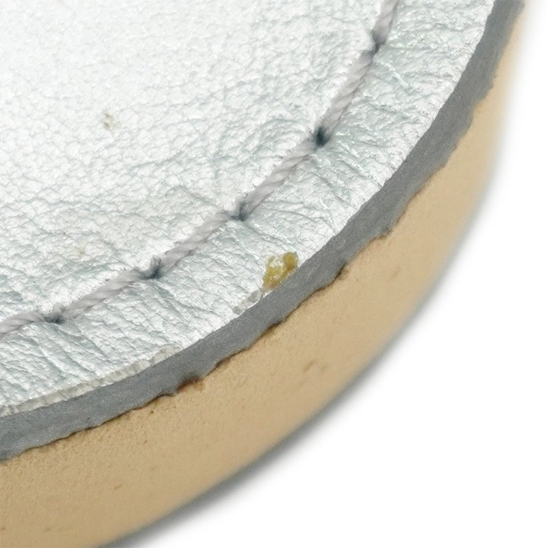 Chanel 展示品 CC Chain Dad Sandals 鍊帶皮革平底涼鞋#37.5(銀)-6