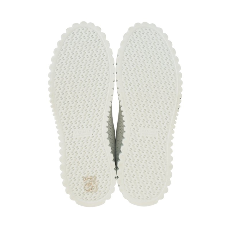 Hermes Climb 打孔白色皮革高筒休閒鞋 #37.5-4