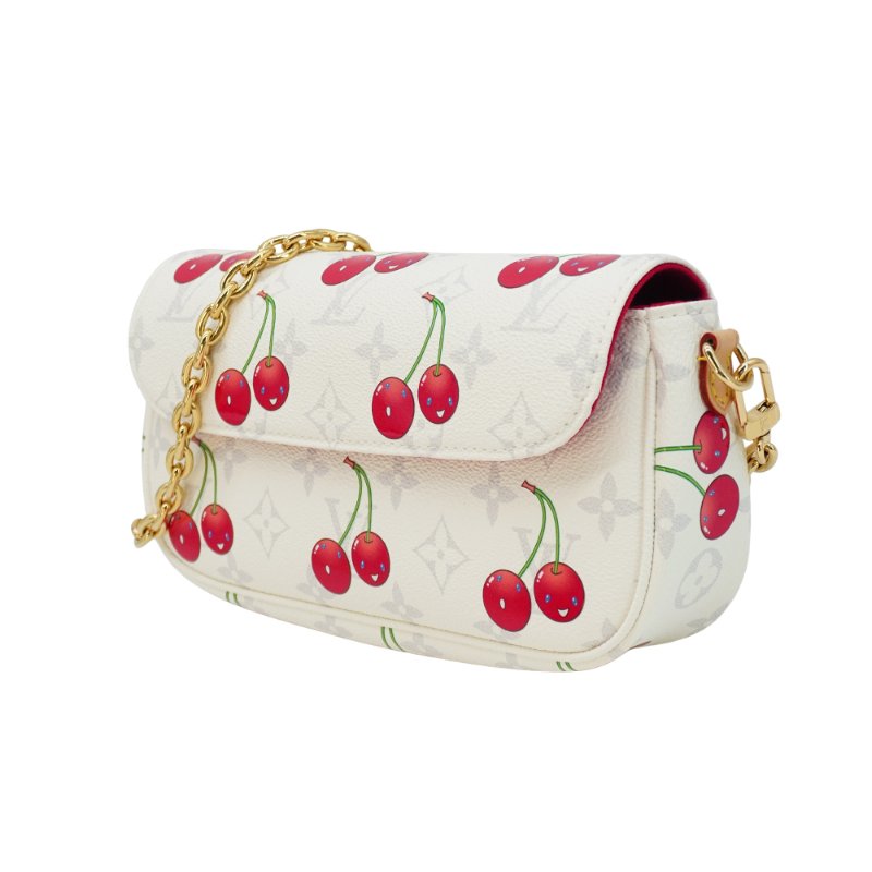 Louis Vuitton x TM Ivy Woc 櫻桃造型帆布肩背/斜背包(M14239-白)-1