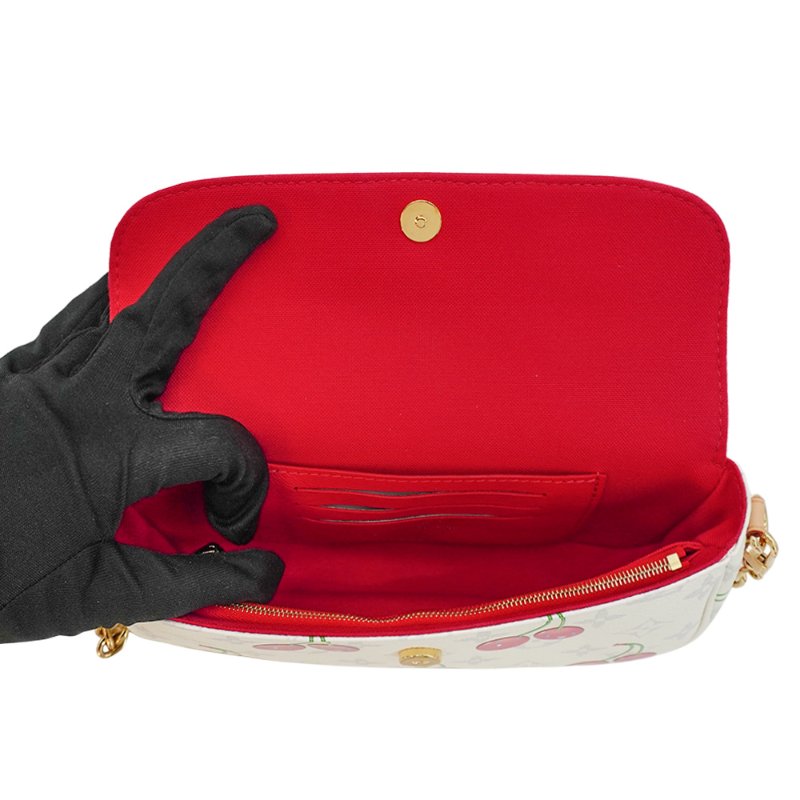 Louis Vuitton x TM Ivy Woc 櫻桃造型帆布肩背/斜背包(M14239-白)-4