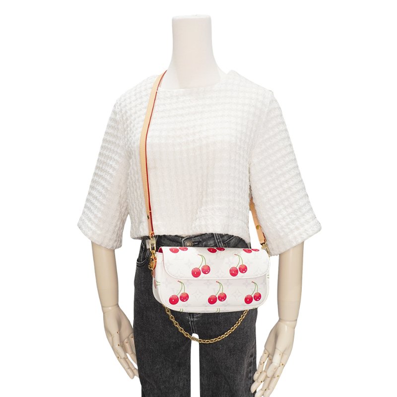 Louis Vuitton x TM Ivy Woc 櫻桃造型帆布肩背/斜背包(M14239-白)-5