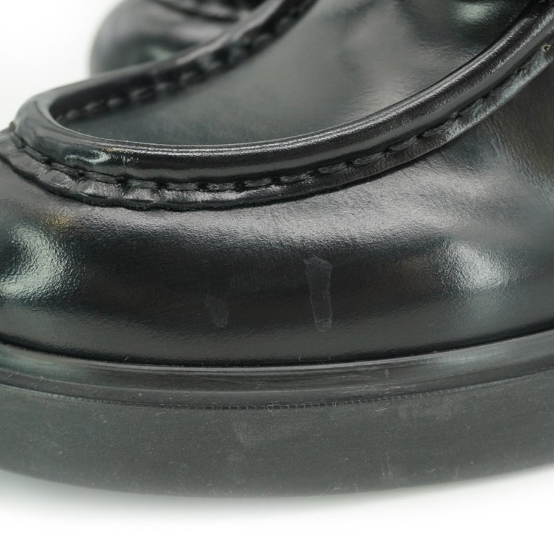Prada 展示品 拋光皮革樂福鞋#37.5(黑)-5