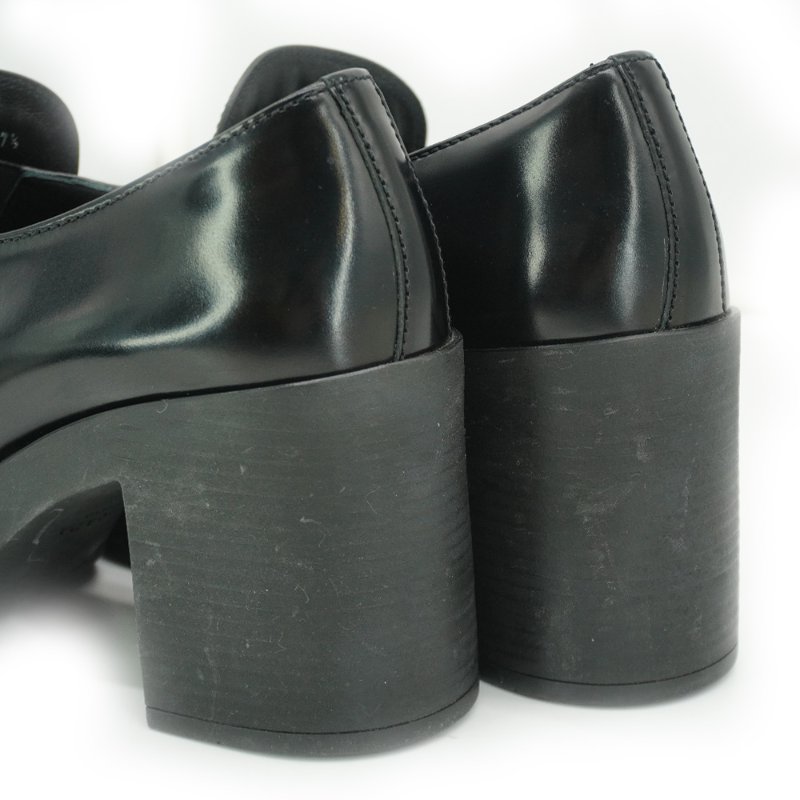 Prada 展示品 拋光皮革樂福鞋#37.5(黑)-6