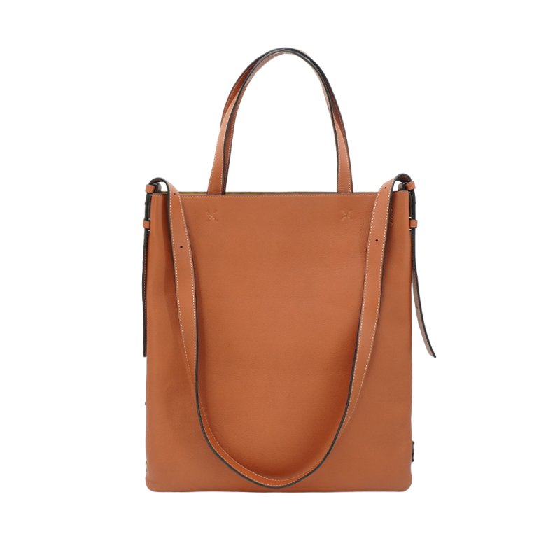 Loewe x Totorol 展示品 龍貓神樹針織小牛皮拼接二用包(焦糖色)-2