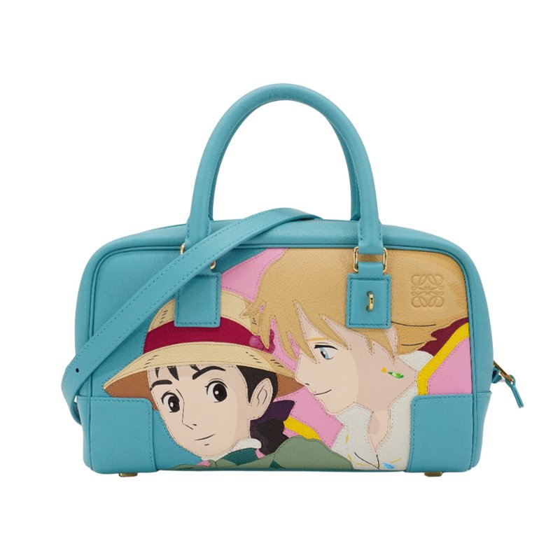 Loewe x 吉卜力 展示品 Amazona 23 霍爾與蘇菲圖案牛皮二用包(藍)-0