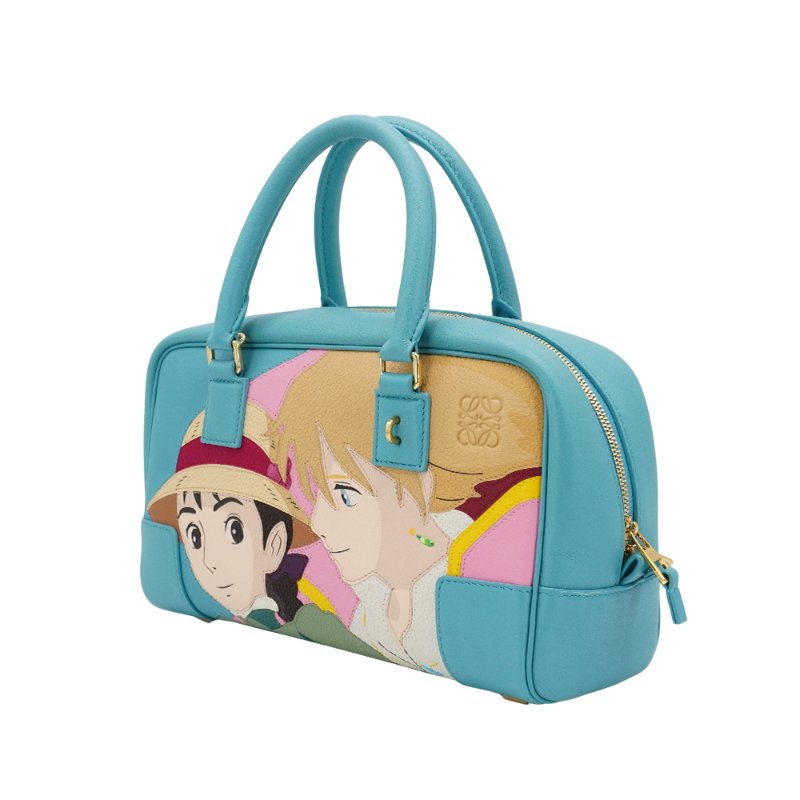 Loewe x 吉卜力 展示品 Amazona 23 霍爾與蘇菲圖案牛皮二用包(藍)-1
