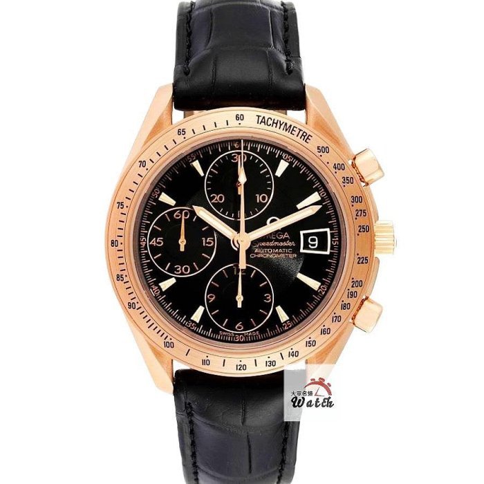【大眾名錶】OMEGA歐米茄 323.53.40.40.01.001 超霸系列 黑面盤 18K玫瑰金 2013/02台灣AD B1188-0