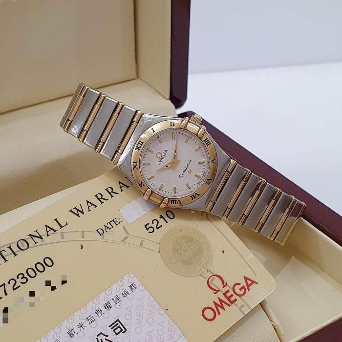 【大眾名錶】OMEGA 歐米茄 1272.30.00 星座系列 半金石英錶 白色菱格紋面盤 大眾名錶B984-3