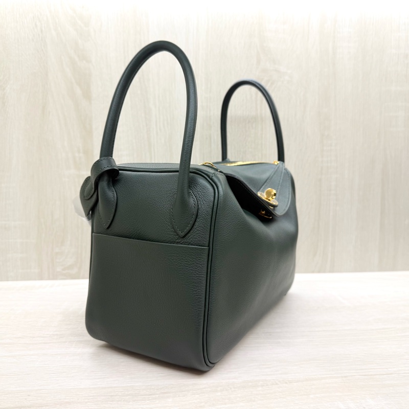 HERMES 1T泰坦綠EVERCOLOR皮金釦LINDY26-4