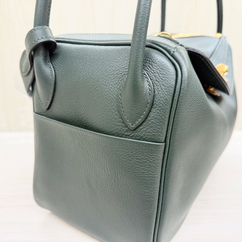 HERMES 1T泰坦綠EVERCOLOR皮金釦LINDY26-5