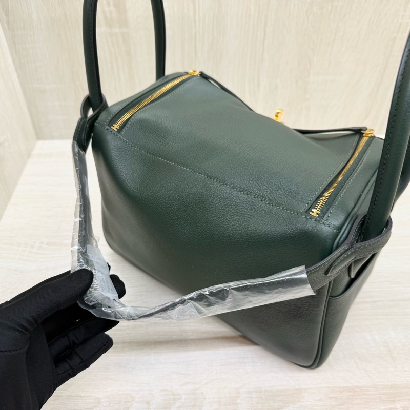 HERMES 1T泰坦綠EVERCOLOR皮金釦LINDY26-10