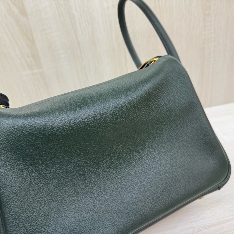 HERMES 1T泰坦綠EVERCOLOR皮金釦LINDY26-18