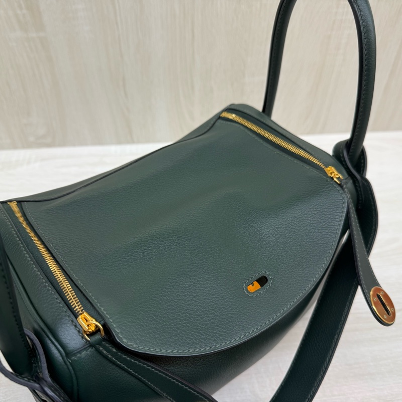 HERMES 1T泰坦綠EVERCOLOR皮金釦LINDY26-20