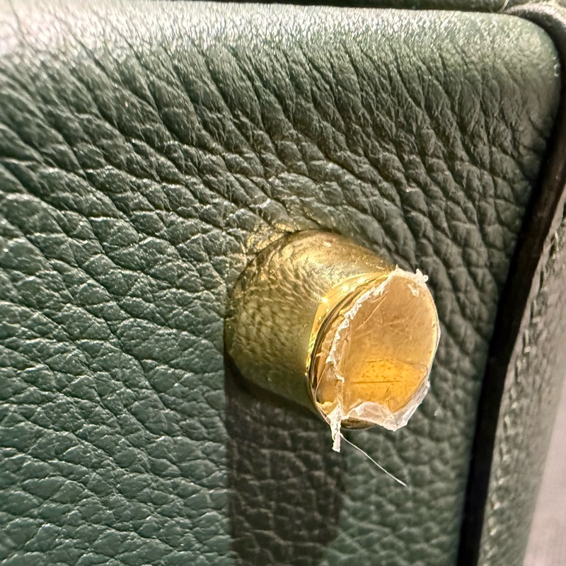 HERMES 1T泰坦綠EVERCOLOR皮金釦LINDY26-23