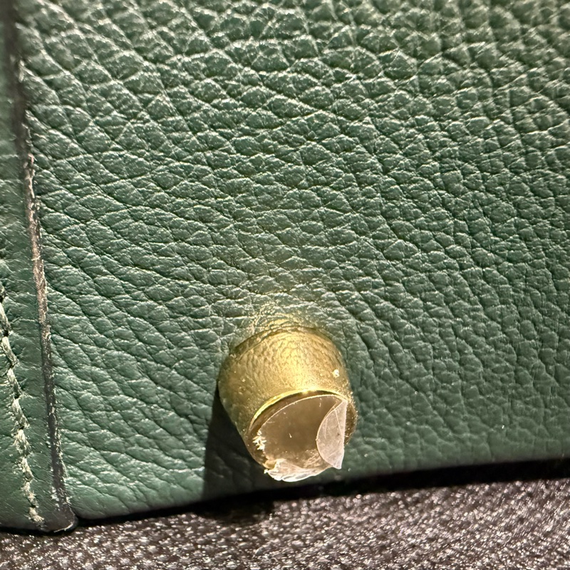 HERMES 1T泰坦綠EVERCOLOR皮金釦LINDY26-24