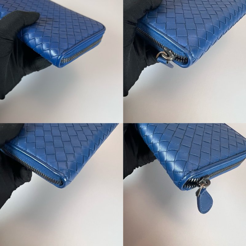 BV   藍羊皮細編織ㄇ拉長夾-8