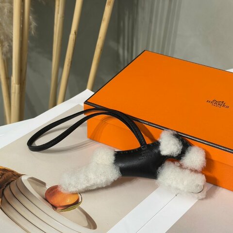 HERMES Budy charm狐狸犬 - 黑 K