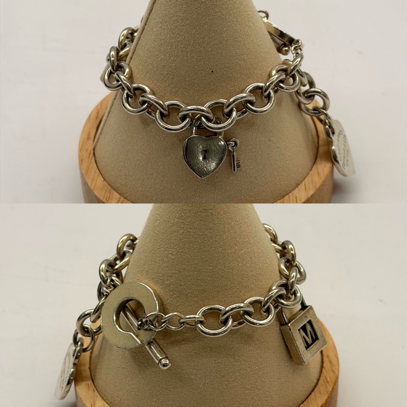 TIFFANY 蒂芬尼 RETURN TO HEART OPEN CIRCLE LOCK HEART 925純銀手鍊-3