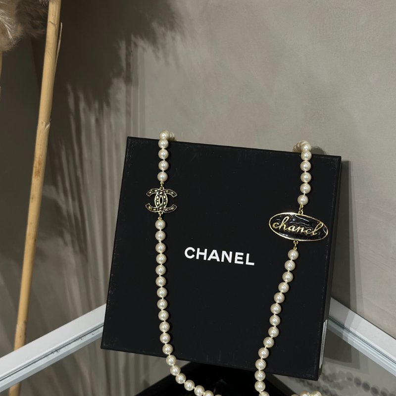 CHANEL 24C星星雙C珍珠長項鍊-2