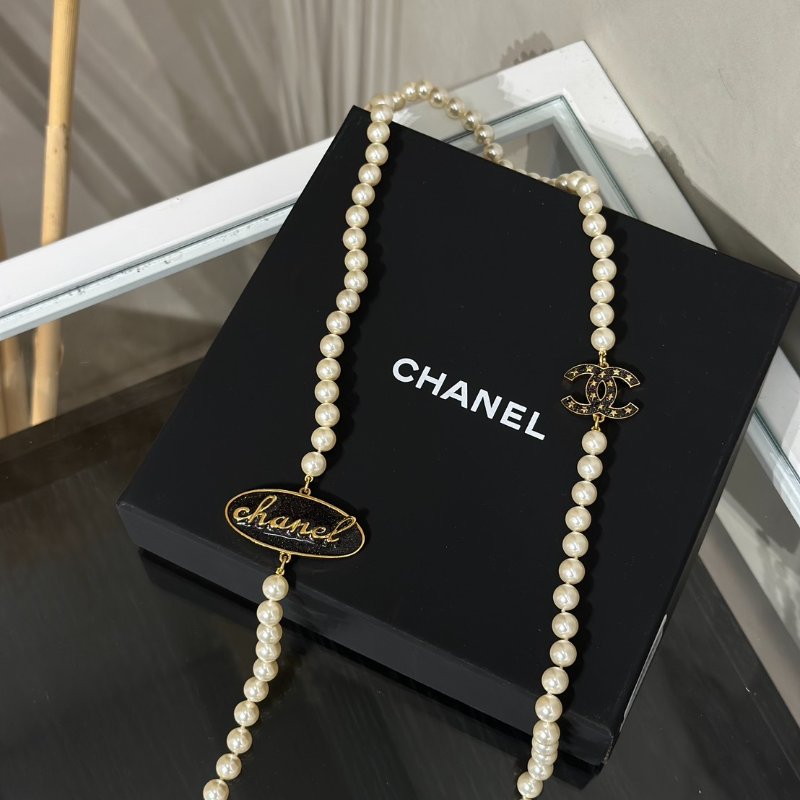 CHANEL 24C星星雙C珍珠長項鍊-3