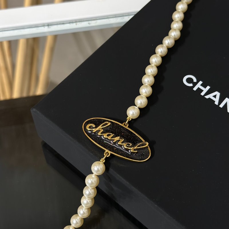 CHANEL 24C星星雙C珍珠長項鍊-4