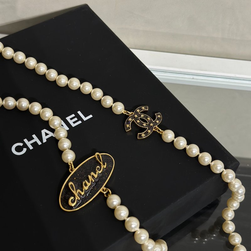 CHANEL 24C星星雙C珍珠長項鍊-7