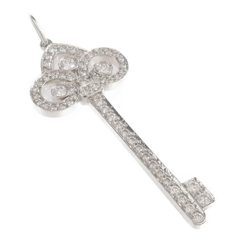 TIFFANY&CO PT950鉑金Fleur de Lis Key Pendant鑽石吊墜-3