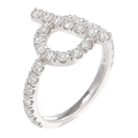 HERMES 18K白金Finesse Ring鑽石戒指Hermes#53/US#6.5