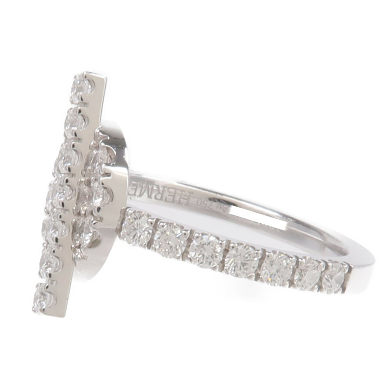 HERMES 18K白金Finesse Ring鑽石戒指Hermes#53/US#6.5-2