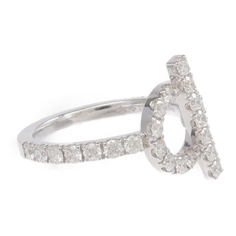 HERMES 18K白金Finesse Ring鑽石戒指Hermes#53/US#6.5-3