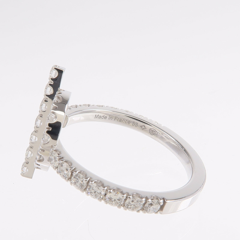 HERMES 18K白金Finesse Ring鑽石戒指Hermes#53/US#6.5-5