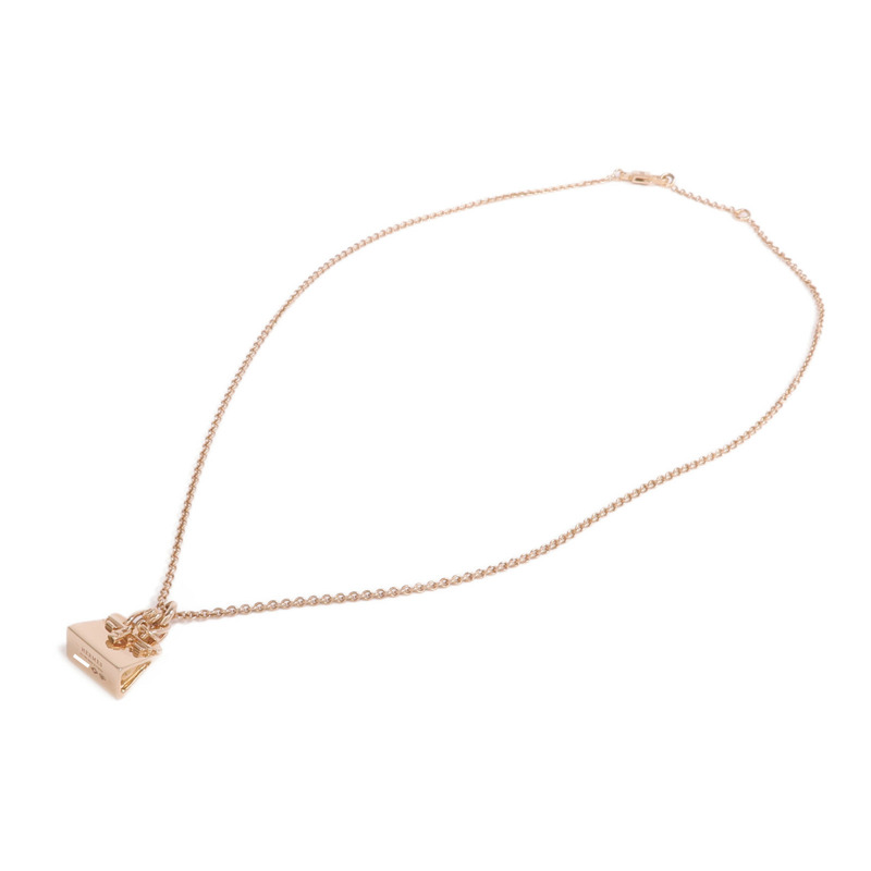 HERMES 18K玫瑰金Kelly Necklace鑽石項鍊-3